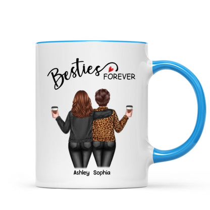 Back View Women Besties Forever Personalized Mug