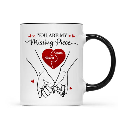 You Are My Missing Piece Couple Hands Outline Anniversary Gift Gift Personalized Mug