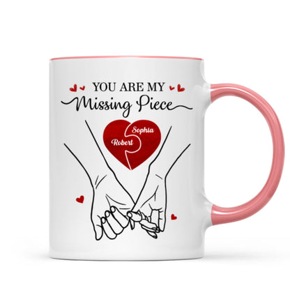 You Are My Missing Piece Couple Hands Outline Anniversary Gift Gift Personalized Mug