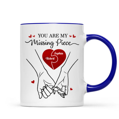 You Are My Missing Piece Couple Hands Outline Anniversary Gift Gift Personalized Mug