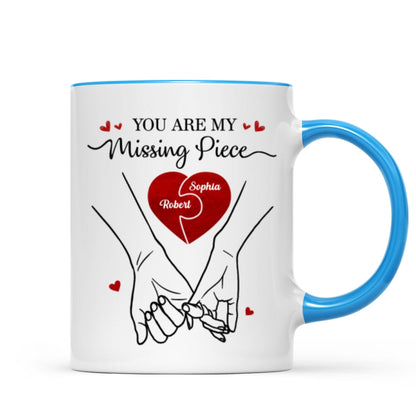 You Are My Missing Piece Couple Hands Outline Anniversary Gift Gift Personalized Mug