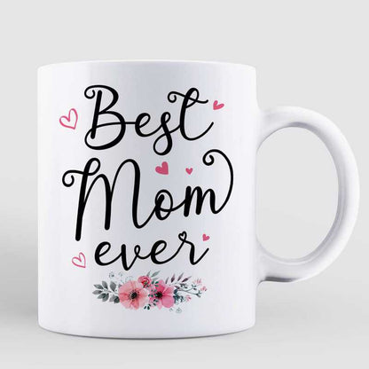 Best Mom Ever Woman Carrying Kids On Shoulder Personalized Mug
