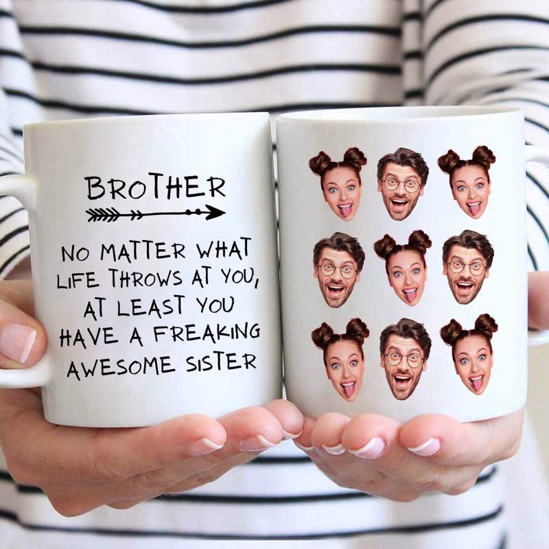 Brother Sister Siblings Humor Gift Personalized Coffee Mug