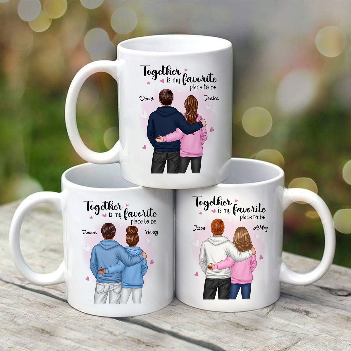 Together Is My Favorite Place To Be Couple Valentine's Day Gift For Him For Her Personalized Mug