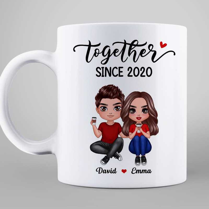 Sitting Doll Couple Together Since Personalized Mug