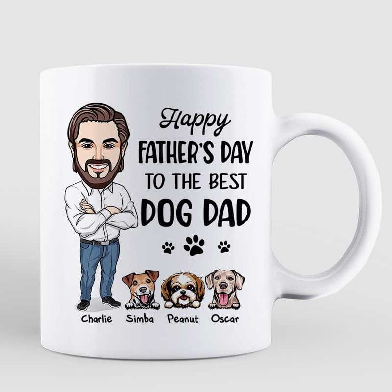 Caricature Dog Dad Personalized Mug