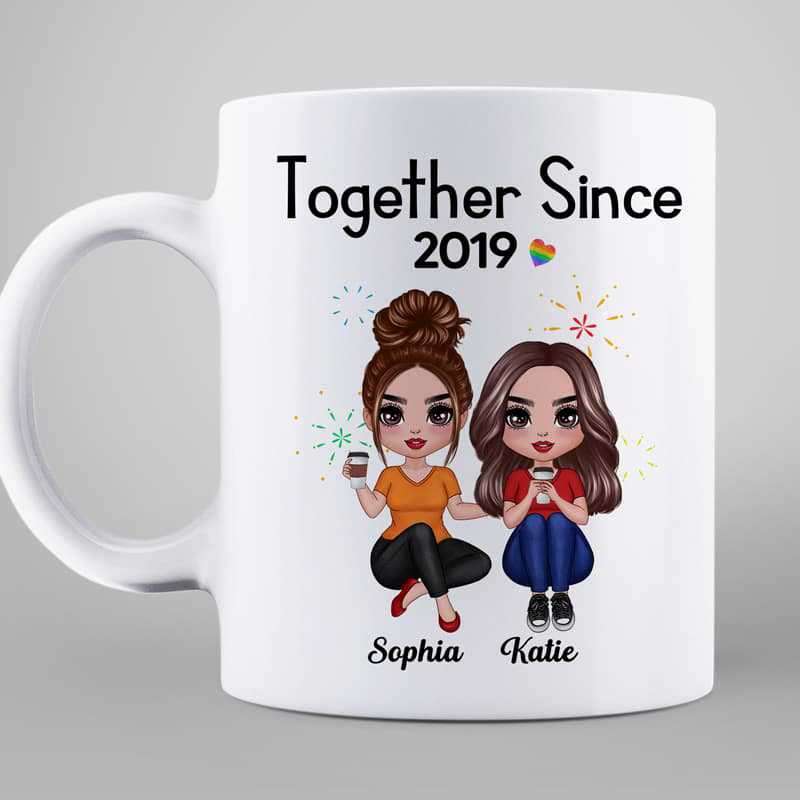LGBT Couple Doll Together Since Personalized Mug