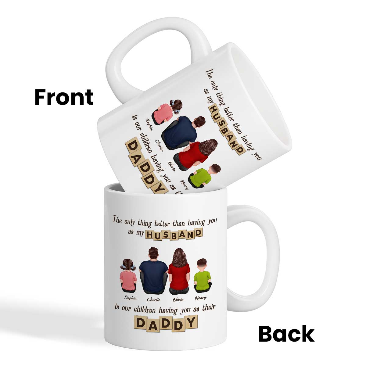Having You As Their Daddy Personalized Mug, Father's Day Gift for Dad, Grandpa