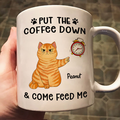 It's Feed Me O'Clock Grumpy Fluffy Cat Personalized Mug
