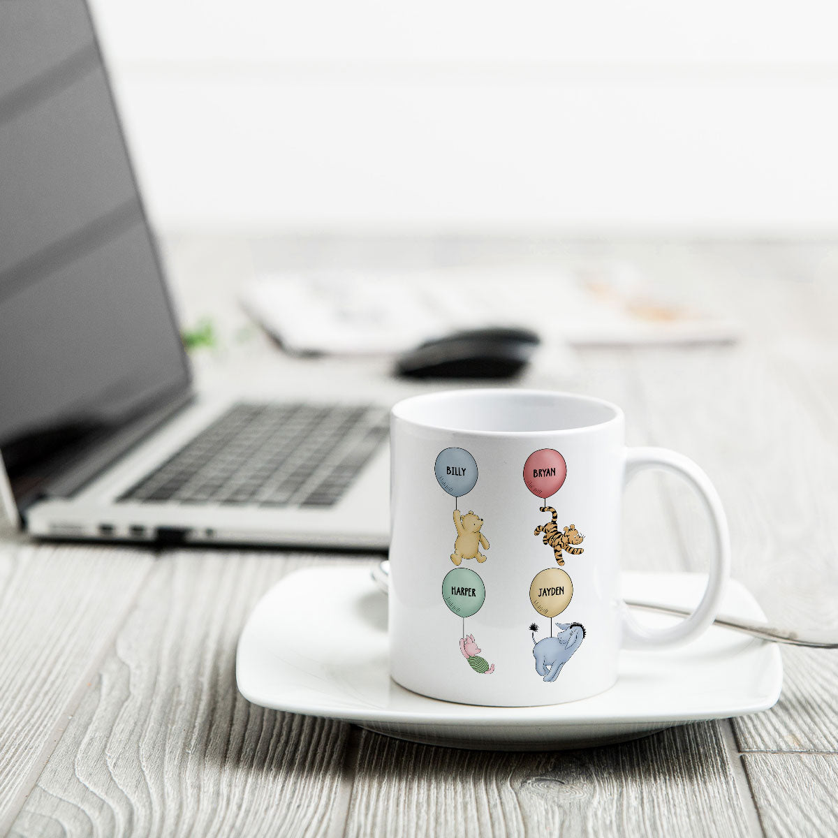 Mama Bear Est. Cute Characters With Balloon Mother's Day Gift For Mom Grandma Auntie Personalized Mug