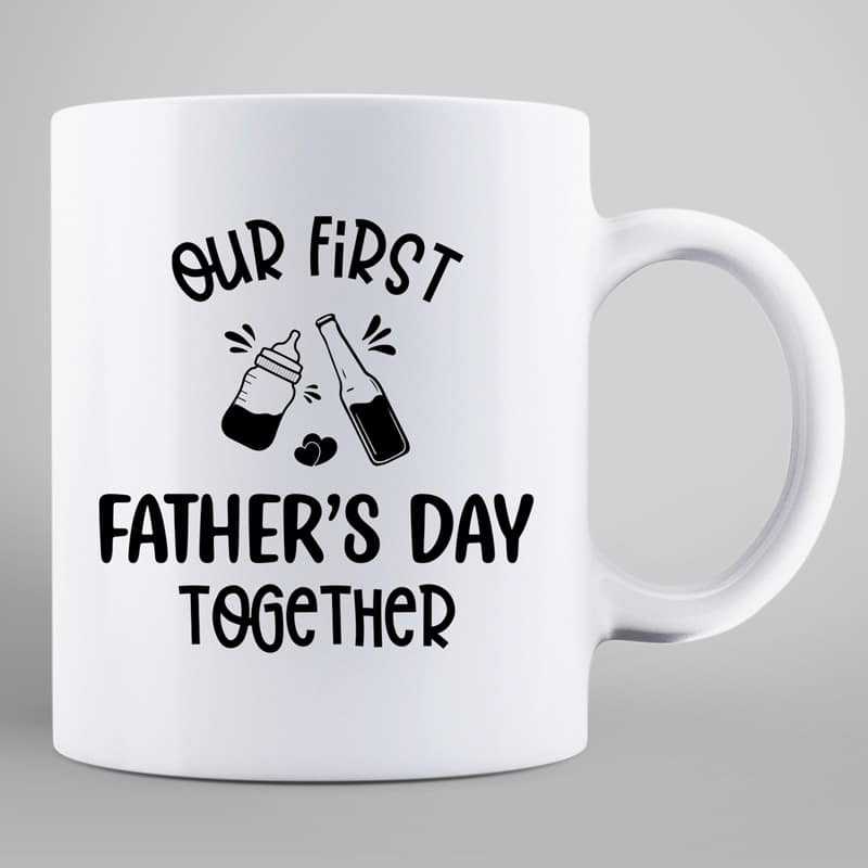 Happy First Father's Day Dad Carrying Baby Doll Personalized Mug