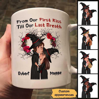 Halloween Doll Couple Kissing From Our First Kiss Till Our Last Breath Personalized Mug