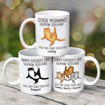 Sassy Cats Happy Father's Day Human Servant Personalized Mug