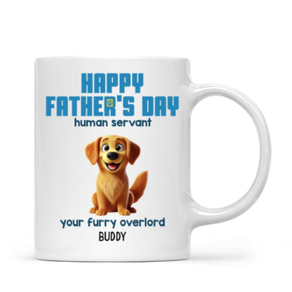 Happy Mother's Day Father's Day Human Servant Cartoon Funny Dogs Blue Tone Personalized Mug