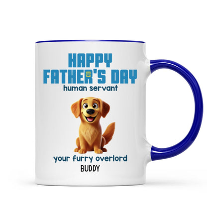 Happy Mother's Day Father's Day Human Servant Cartoon Funny Dogs Blue Tone Personalized Mug