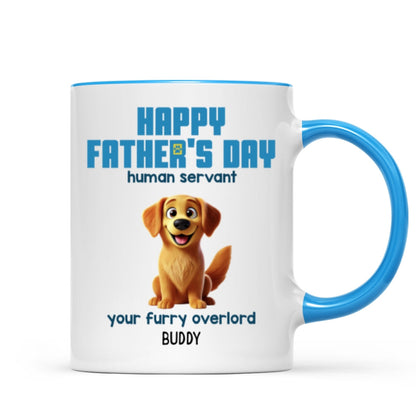Happy Mother's Day Father's Day Human Servant Cartoon Funny Dogs Blue Tone Personalized Mug