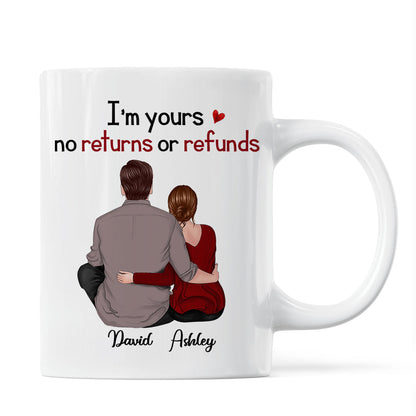 Back View Couple Sitting Anniversary Gift For Him Gift For Her Personalized Mug
