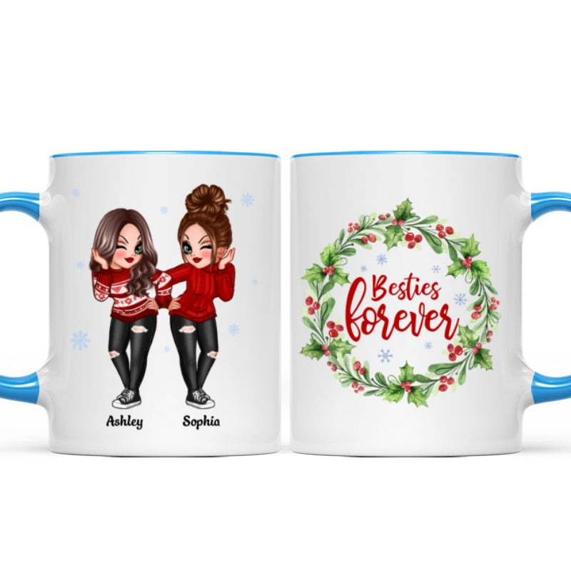 Christmas Wreath Pretty Besties Personalized Mug