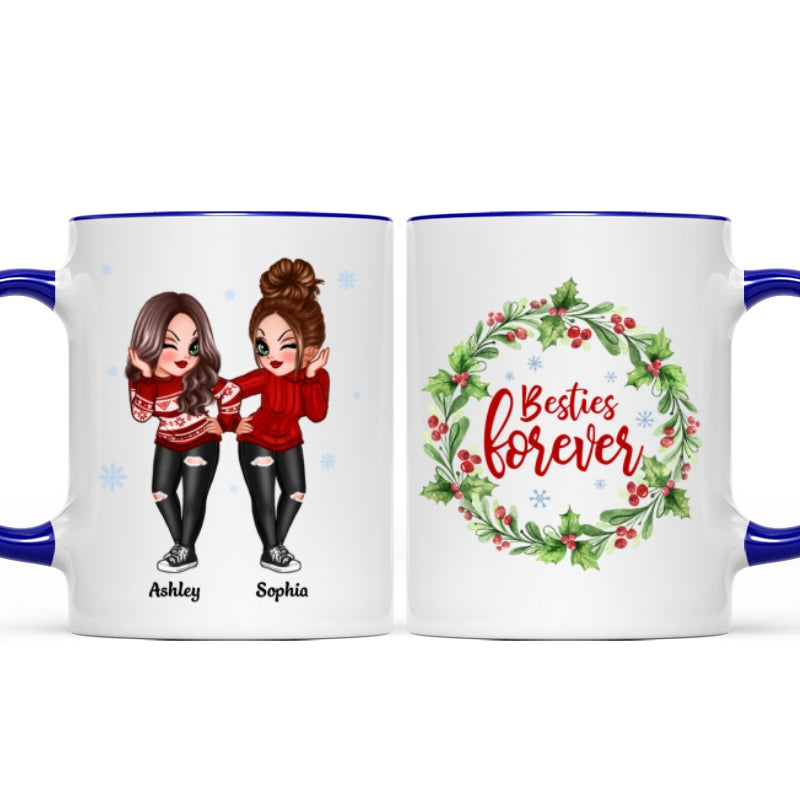 Christmas Wreath Pretty Besties Personalized Mug