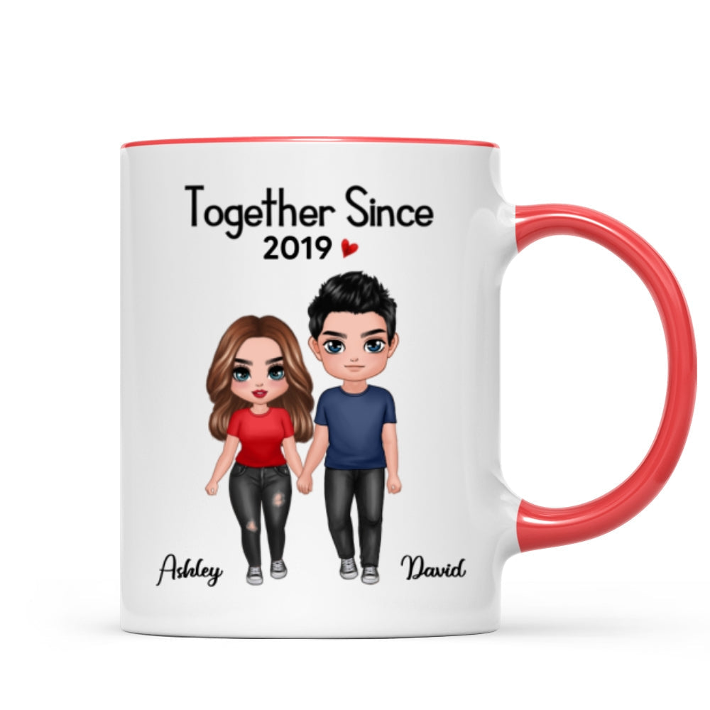 Standing Doll Couple Valentine's Anniversary Gift For Him Gift For Her Personalized Mug