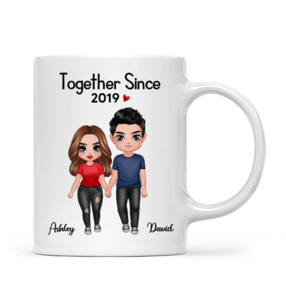 Standing Doll Couple Valentine's Anniversary Gift For Him Gift For Her Personalized Mug