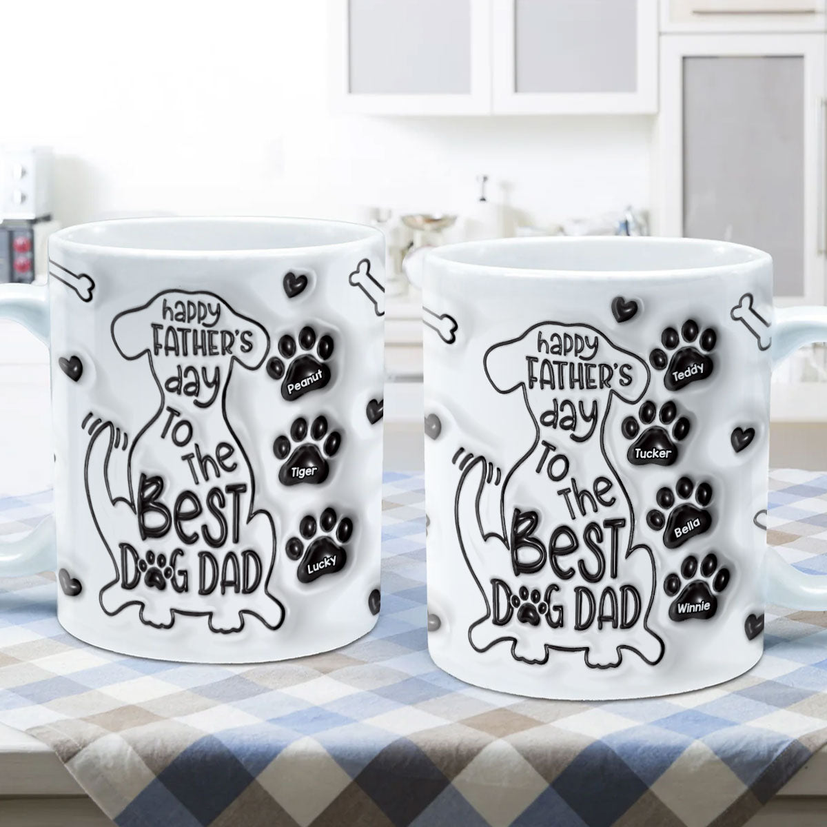 Happy Father Day To The Best Dog Dad Personalized 3D Inflated Printed Mug