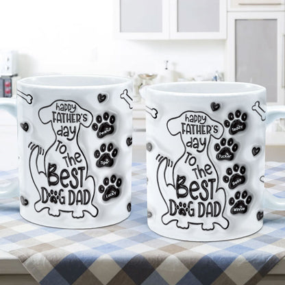 Happy Father Day To The Best Dog Dad Personalized 3D Inflated Printed Mug