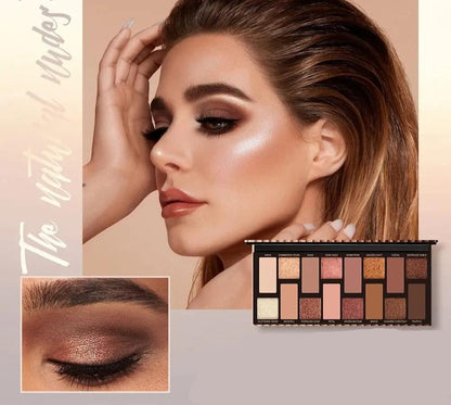 Popfeel 16-Shade Eyeshadow Palette Coral Color Scheme With Pearl & Matte Finishes