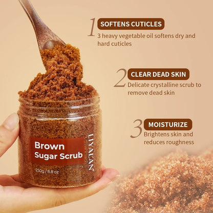 Brown Organic Sugar Body Scrub Exfoliates And Nourishes Skin Naturally