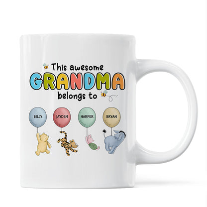 This Grandma Mom Belongs To Cute Characters Personalized Mug