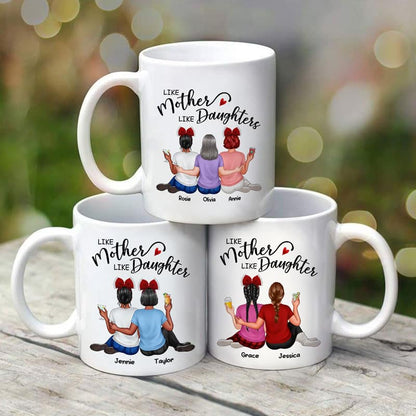 Back View Embracing Women Like Mother Like Daughters Personalized Mug