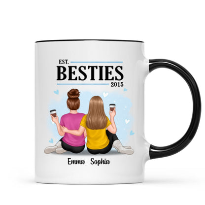 Embracing Besties Sisters Est Personalized Mug