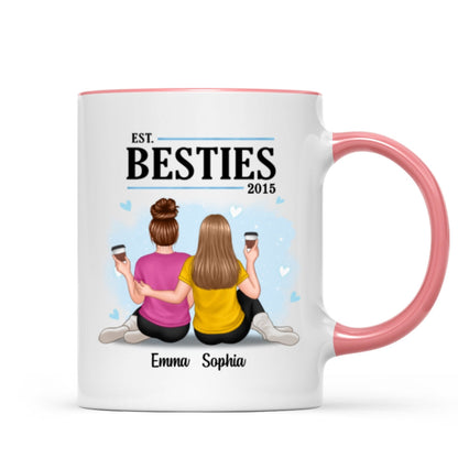 Embracing Besties Sisters Est Personalized Mug
