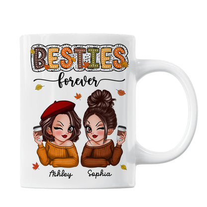 Pretty Besties Sisters Fall Season Pattern Personalized Mug