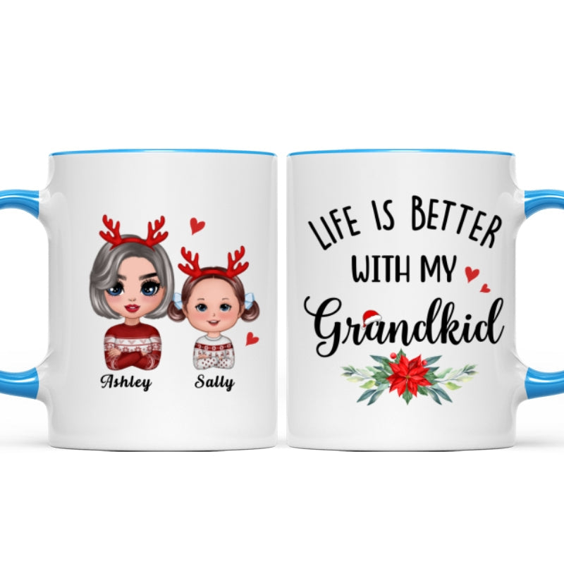 Life Is Better With Grandkids Christmas Gift For Grandma Personalized Mug