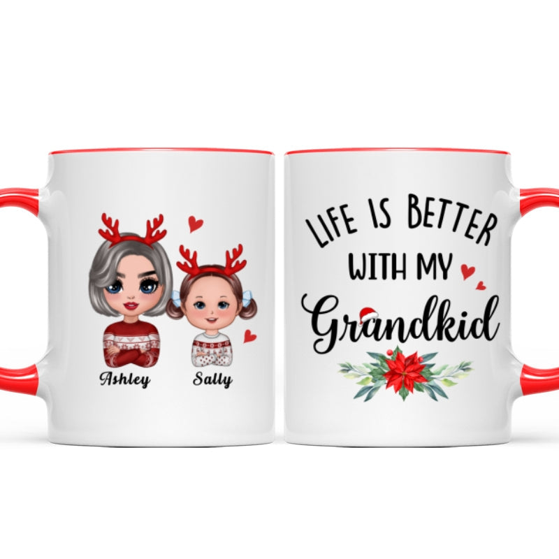 Life Is Better With Grandkids Christmas Gift For Grandma Personalized Mug