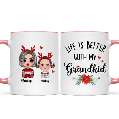 Life Is Better With Grandkids Christmas Gift For Grandma Personalized Mug