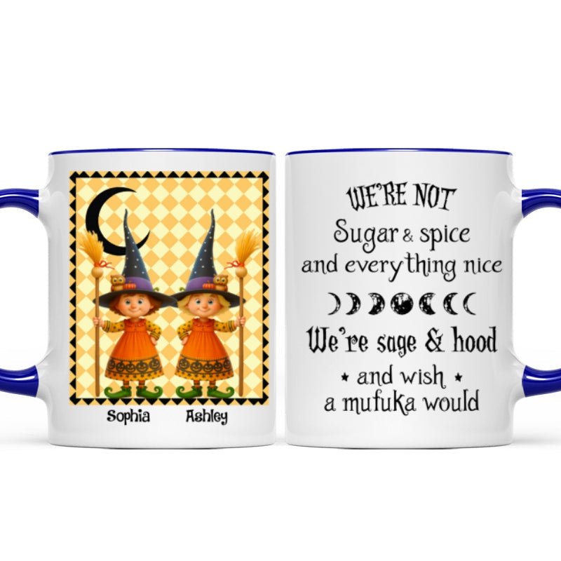 We're not Sugar & Spice Witch Besties Personalized Mug, Halloween Gift for Best Friends
