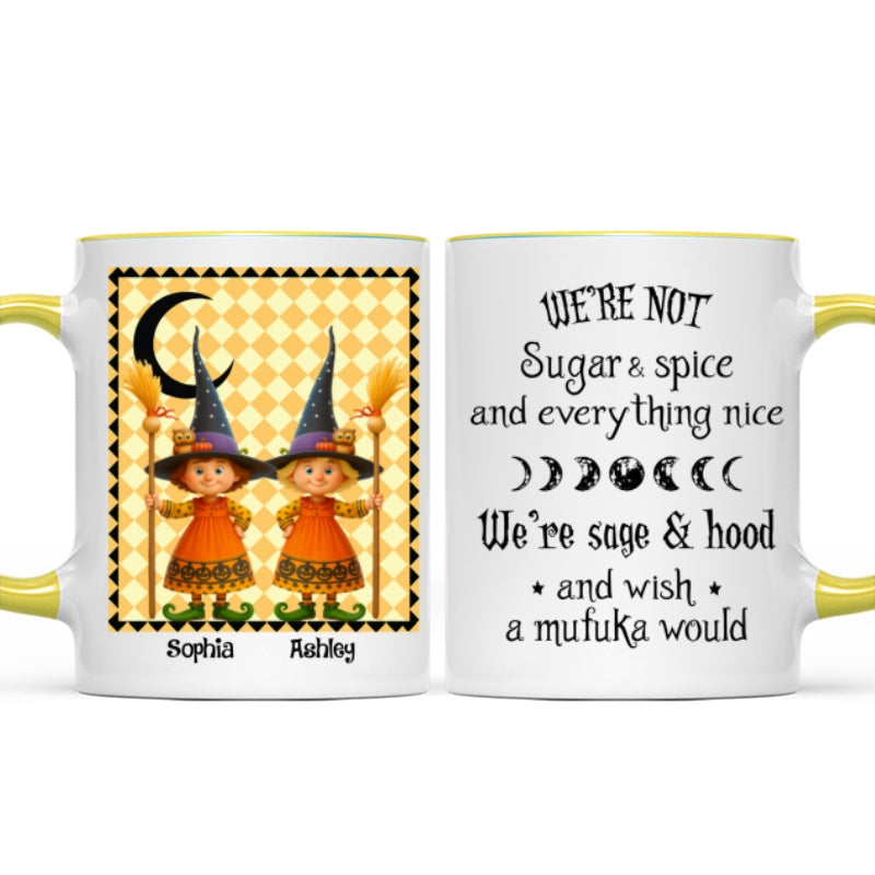 We're not Sugar & Spice Witch Besties Personalized Mug, Halloween Gift for Best Friends