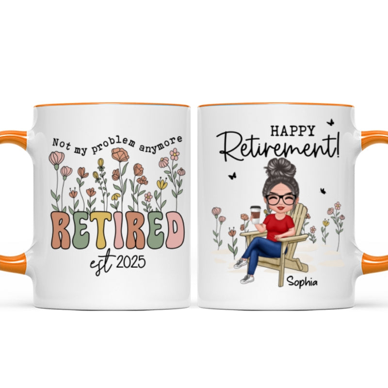 Not My Problem Anymore Retirement Personalized Mug, Farewell Good Luck Gift Coworker, Teacher, Nurse