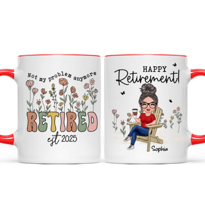 Not My Problem Anymore Retirement Personalized Mug, Farewell Good Luck Gift Coworker, Teacher, Nurse