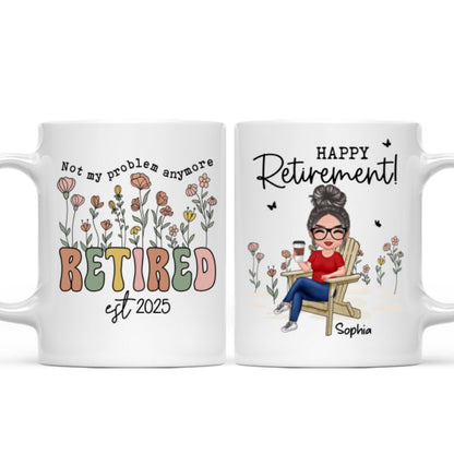 Not My Problem Anymore Retirement Personalized Mug, Farewell Good Luck Gift Coworker, Teacher, Nurse