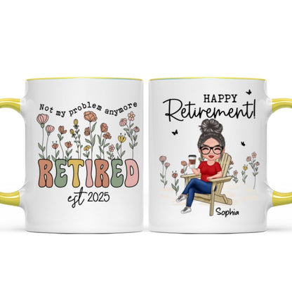 Not My Problem Anymore Retirement Personalized Mug, Farewell Good Luck Gift Coworker, Teacher, Nurse