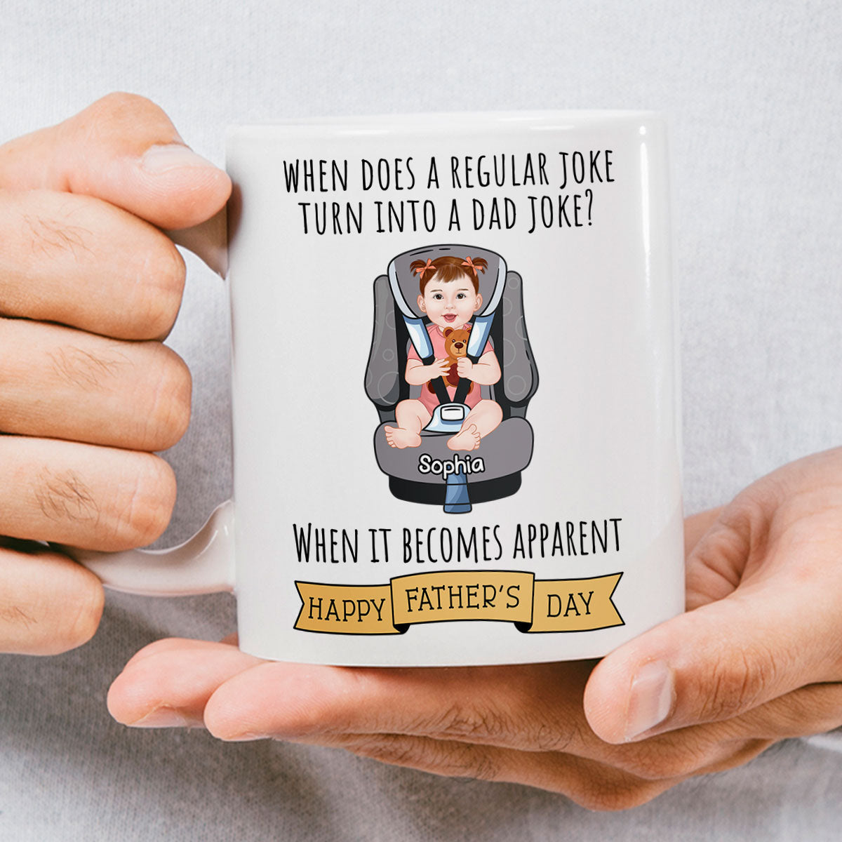 Dad Joke Father's Day Personalized Mug For New Parent, Gift For New Dad, Newborn