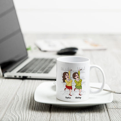 We'll Be Friends Until We're Old And Senile Funny Cartoon Besties Personalized Mug