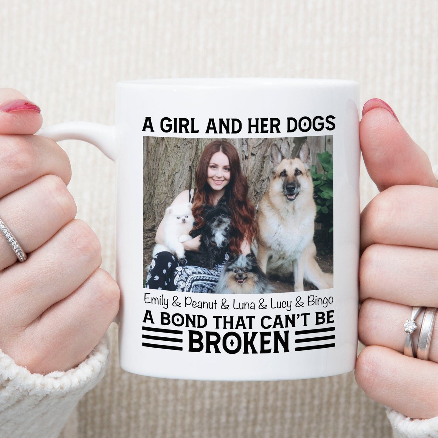 A Man And His Cats A Bond That Can't Be Broken Personalized Custom Photo Dog Cat Pet Coffee Mug C456