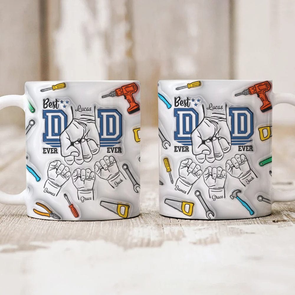Best Dad Ever First Bump With 3D Inflated Effect Mug Personalized Gift HO82 890518