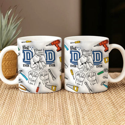 Best Dad Ever First Bump With 3D Inflated Effect Mug Personalized Gift HO82 890518