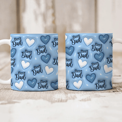 Best Dad With Heart Pattern 3D Inflated Effect Mug HO82 890524