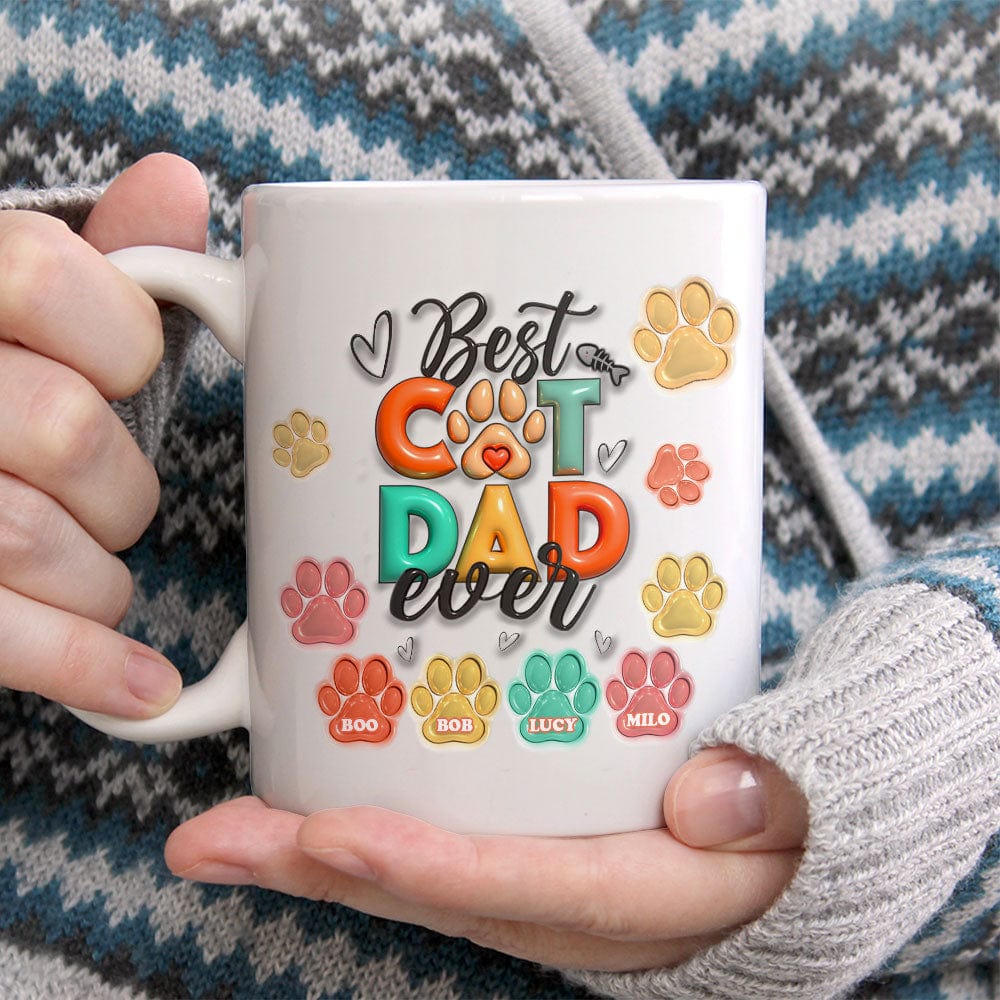 Best Dog Cat Mom Dad Ever With 3D Inflated Pet Mug Personalized Gift TA29 890028